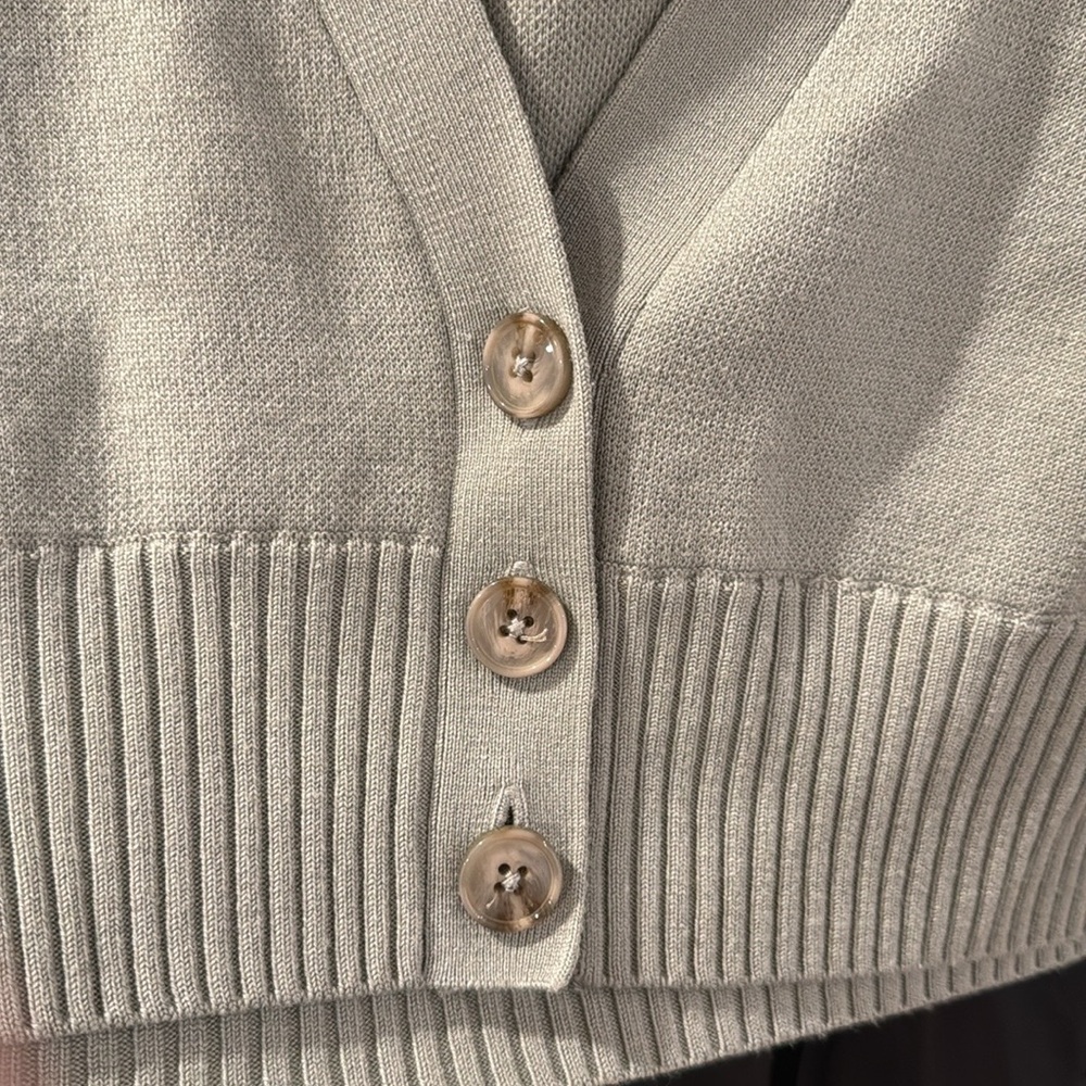 Alice + Olivia Zelina Deep V Cardigan in Sage - Picture 7 of 8